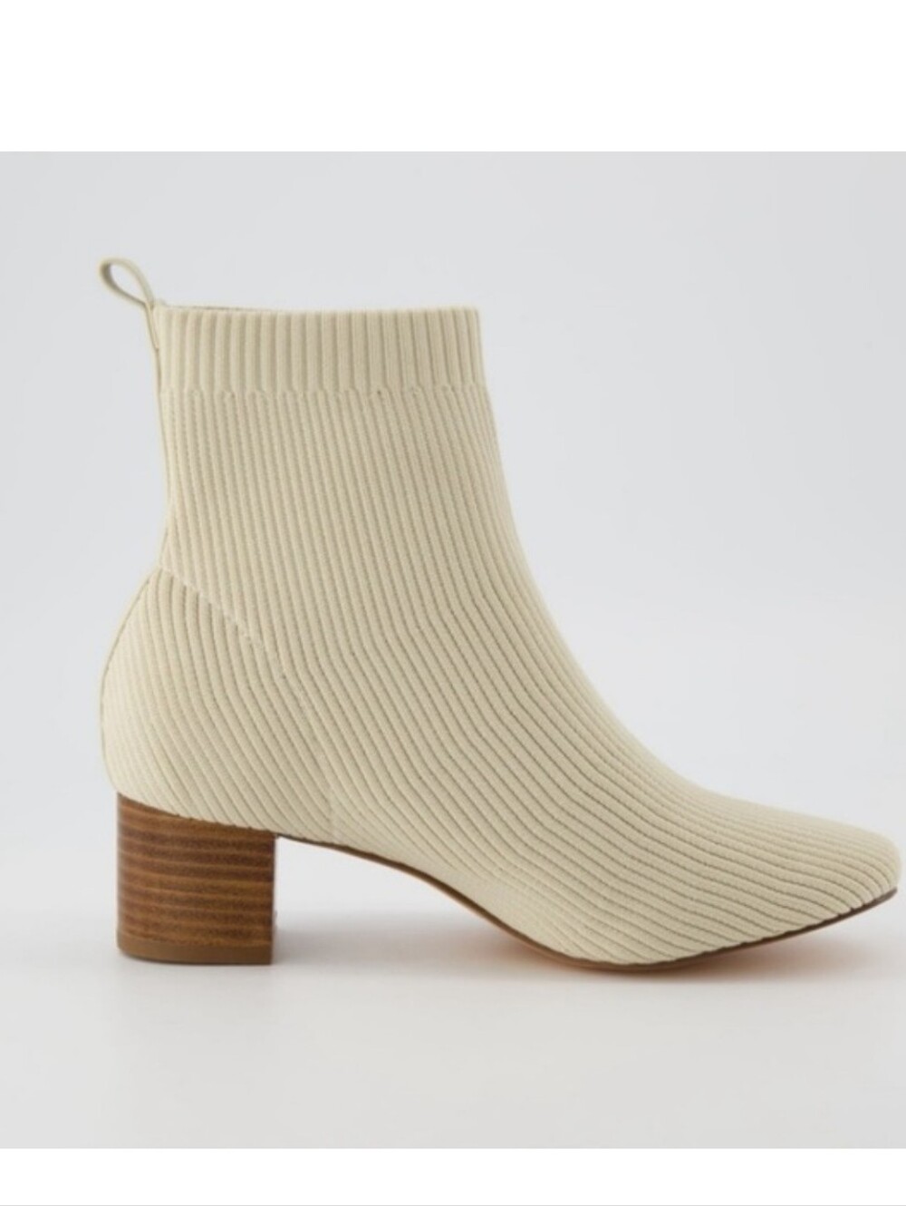 Joie X Revolve Neely Cream Sock Boot Knit Ankle Heeled Boot NWT Womens Size O